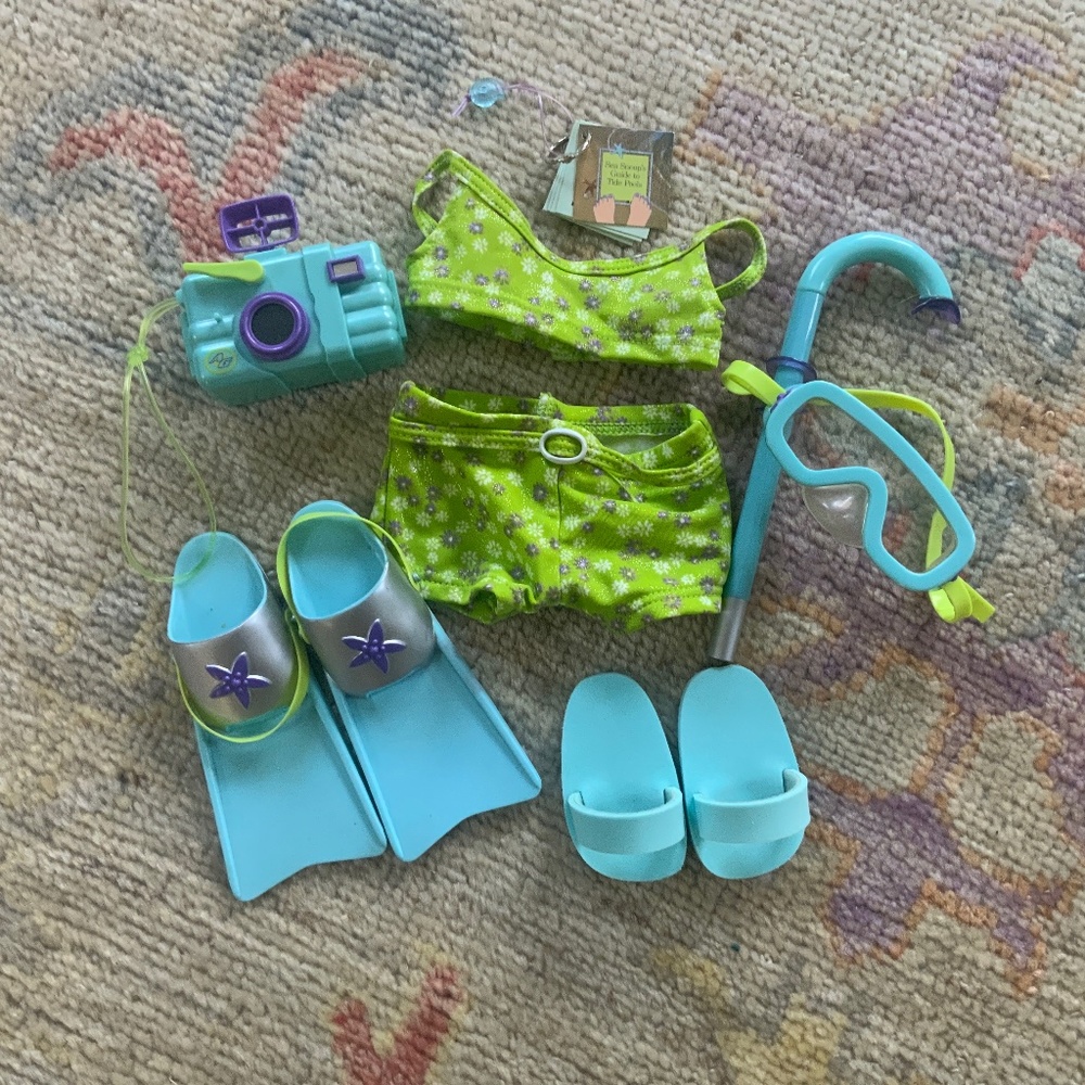 American Girl swim suit set